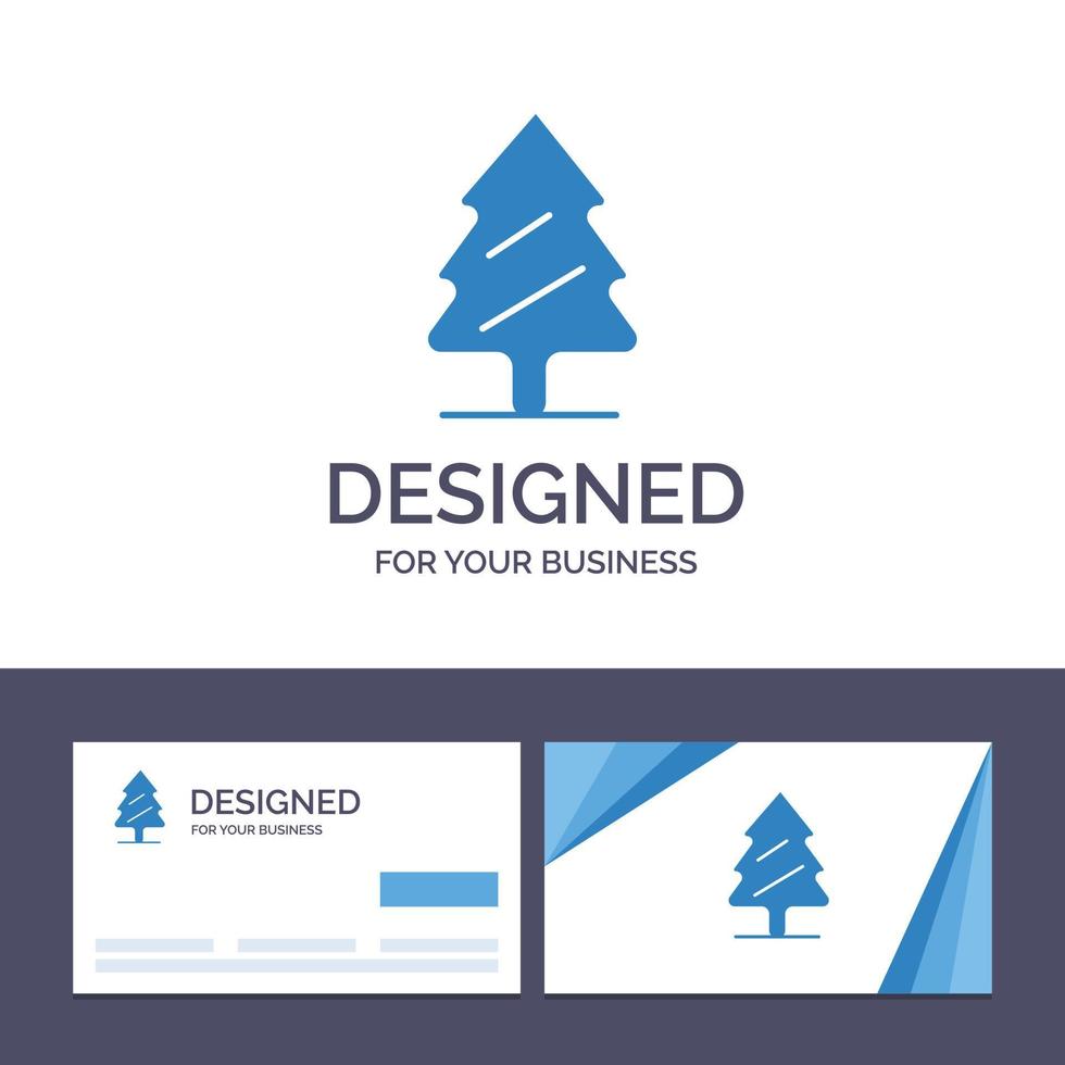 kreativ företag kort och logotyp mall natur tall vår träd vektor illustration