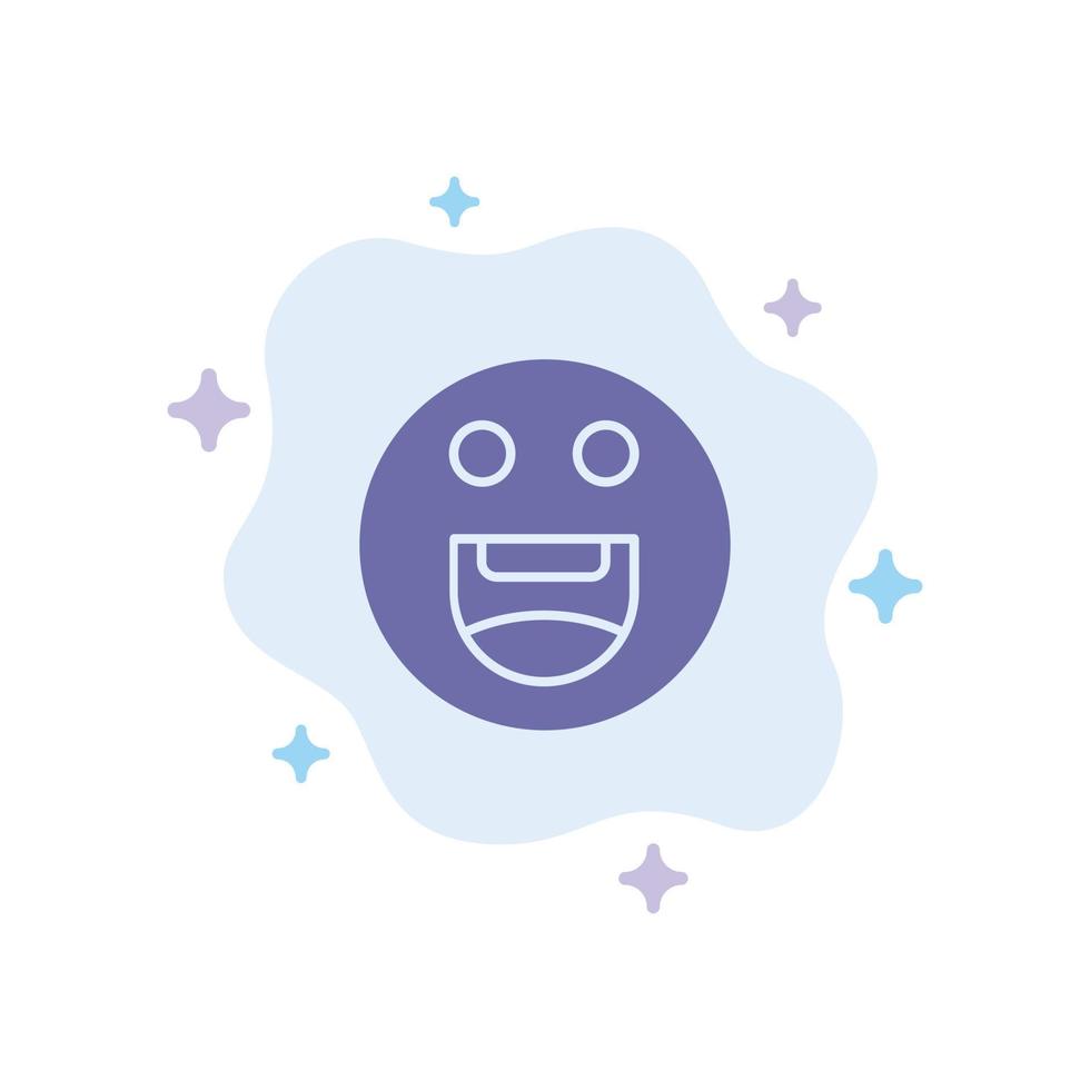 Emojis glückliche Motivation blaues Symbol auf abstraktem Wolkenhintergrund vektor