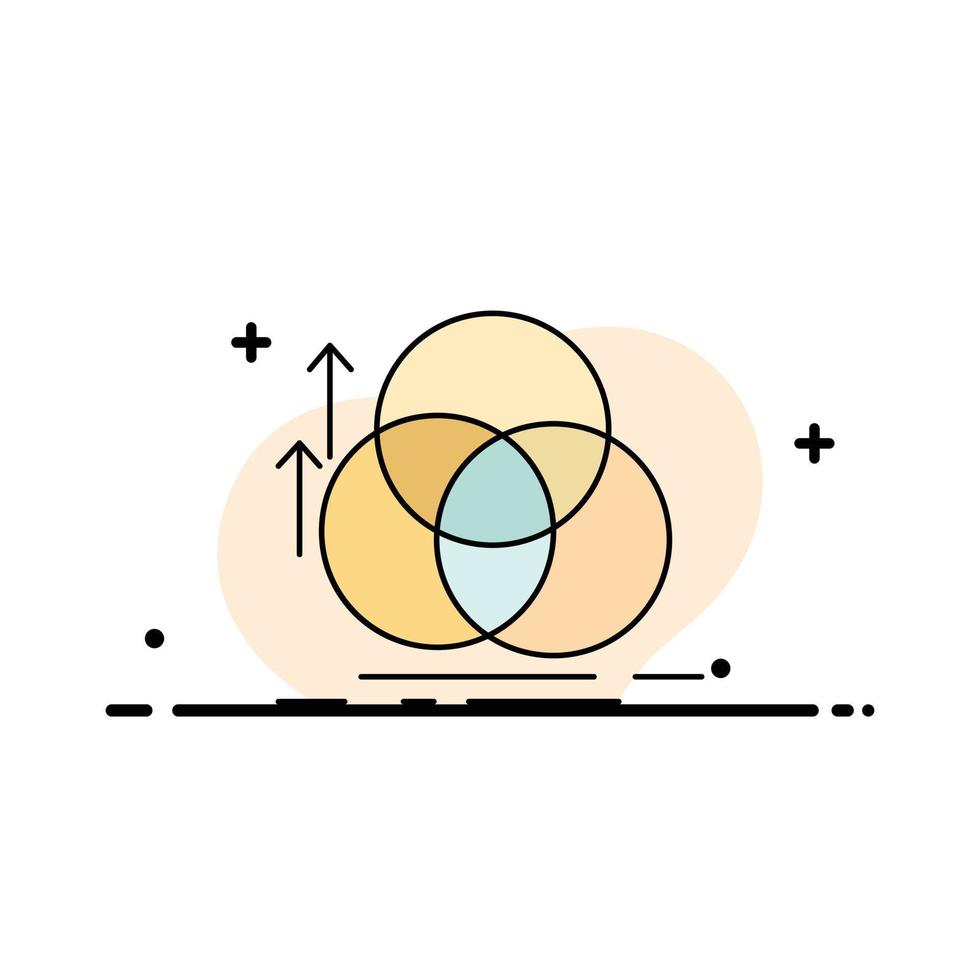 Ausgleichskreis Ausrichtungsmessung Geometrie flacher Farbsymbolvektor vektor