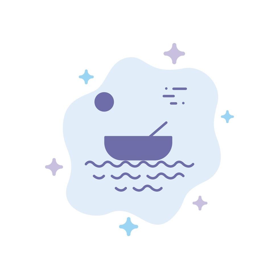 båt kanoter kajak flod transport blå ikon på abstrakt moln bakgrund vektor