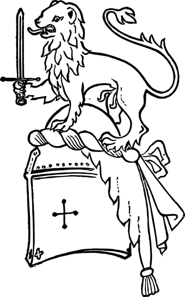 crest of cape ist das traditionelle symbol der gemeinde kapstadt vintage gravur. vektor