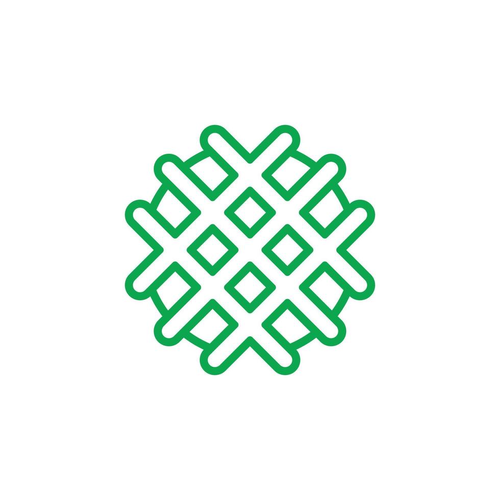 eps10 grön vektor våffla abstrakt linje konst ikon isolerat på vit bakgrund. våffla översikt symbol i en enkel platt trendig modern stil för din hemsida design, logotyp, och mobil Ansökan