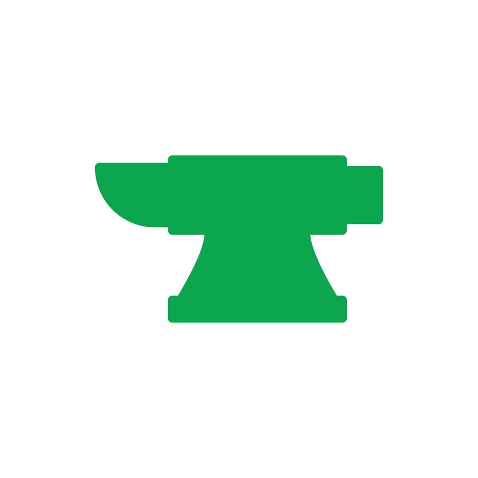 eps10 grüner Vektor Schmied Amboss solide Kunstikone isoliert auf weißem Hintergrund. Eisenschmiedewerkstatt gefüllte Symbole in einem einfachen, flachen, trendigen, modernen Stil für Ihr Website-Design, Logo und mobile App
