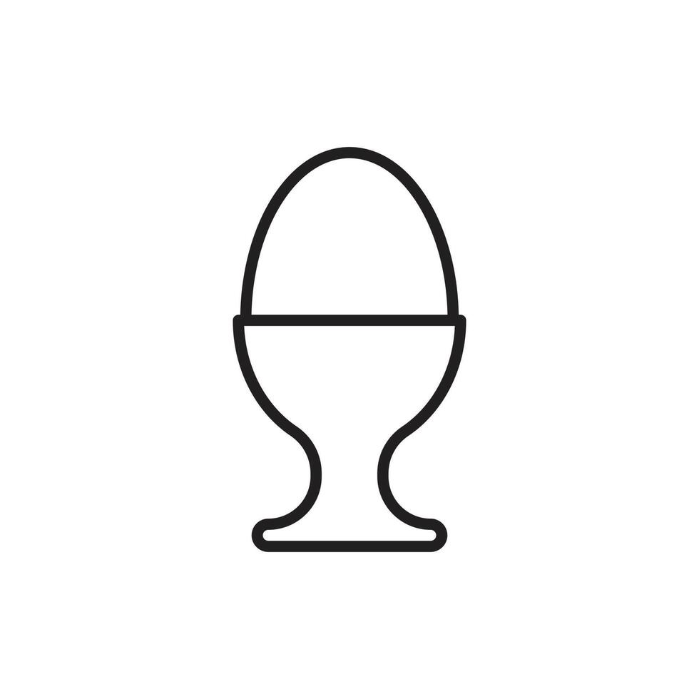 eps10 svart vektor ägg kopp server hållare med hård kokt ägg ikon isolerat på vit bakgrund. ägg stå symbol i en enkel platt trendig modern stil för din hemsida design, logotyp, och mobil app