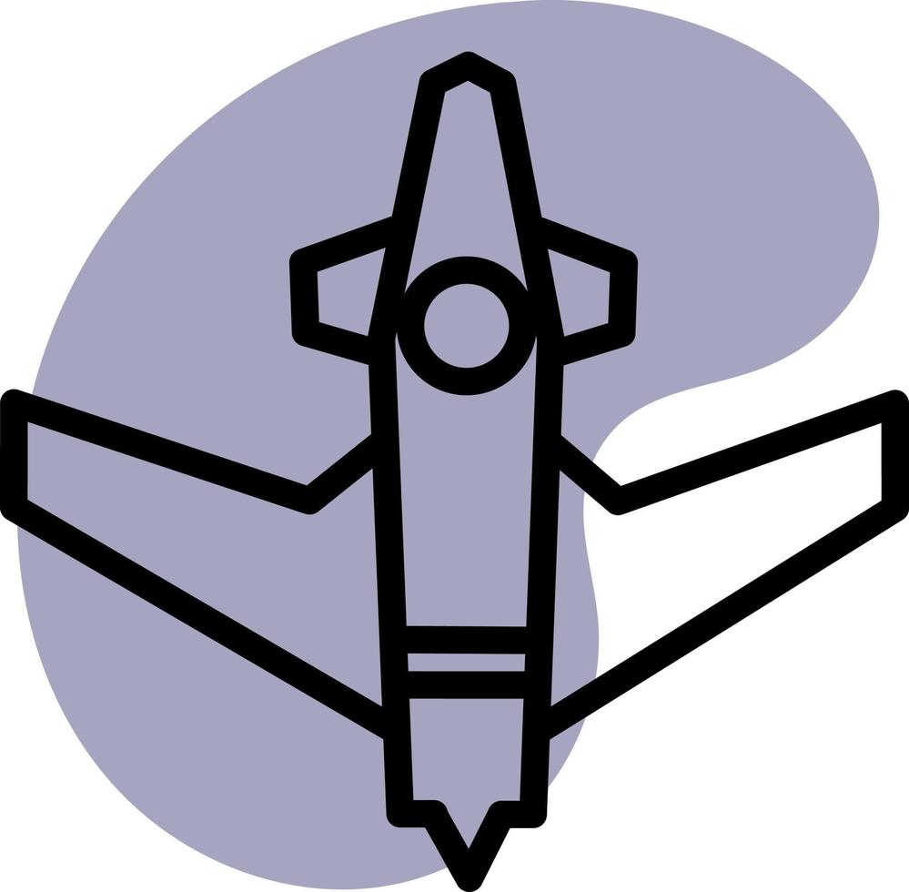 fliegende Rakete, Symbolabbildung, Vektor auf weißem Hintergrund