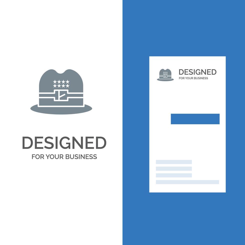 Hutkappe amerikanisches graues Logodesign und Visitenkartenvorlage vektor
