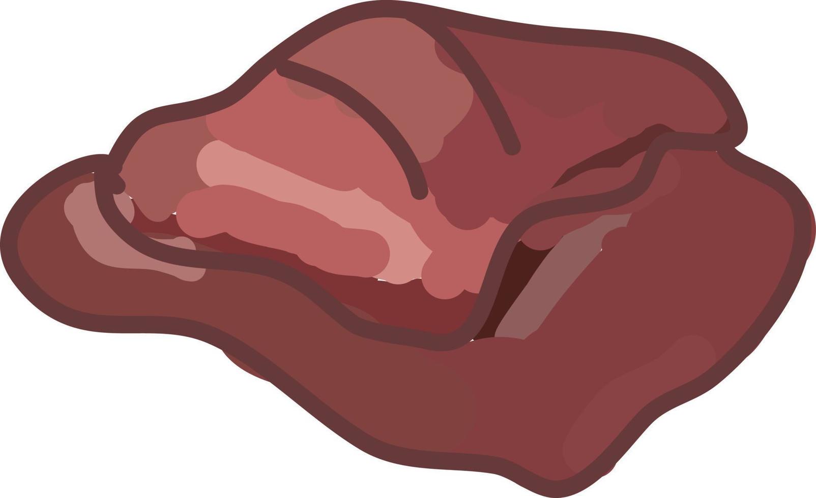 Futterfleisch, Illustration, Vektor auf weißem Hintergrund.