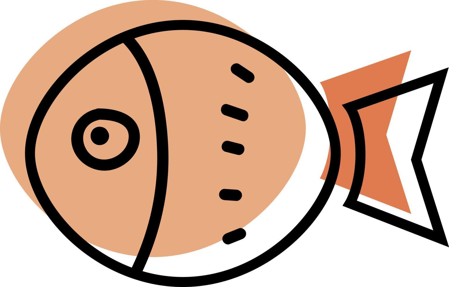 sällskapsdjur fisk, ikon illustration, vektor på vit bakgrund