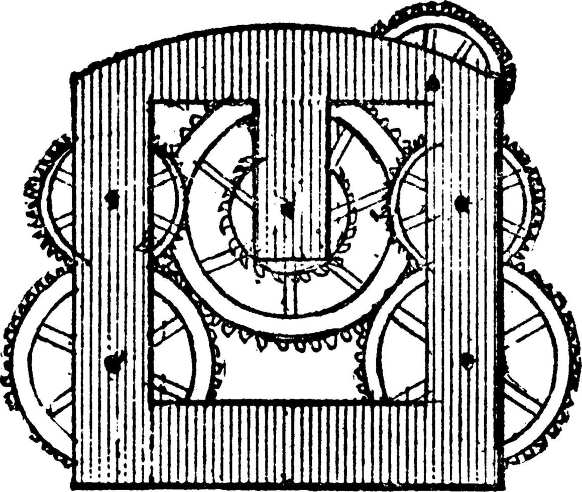 urverk, årgång illustration. vektor