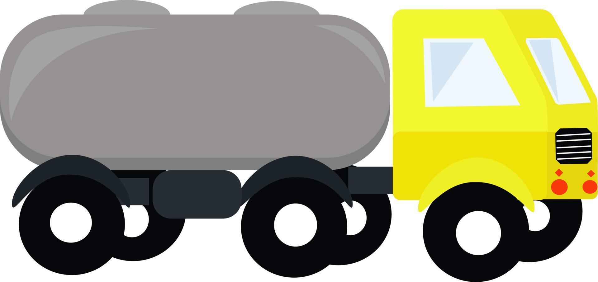 gul lastbil, illustration, vektor på vit bakgrund.