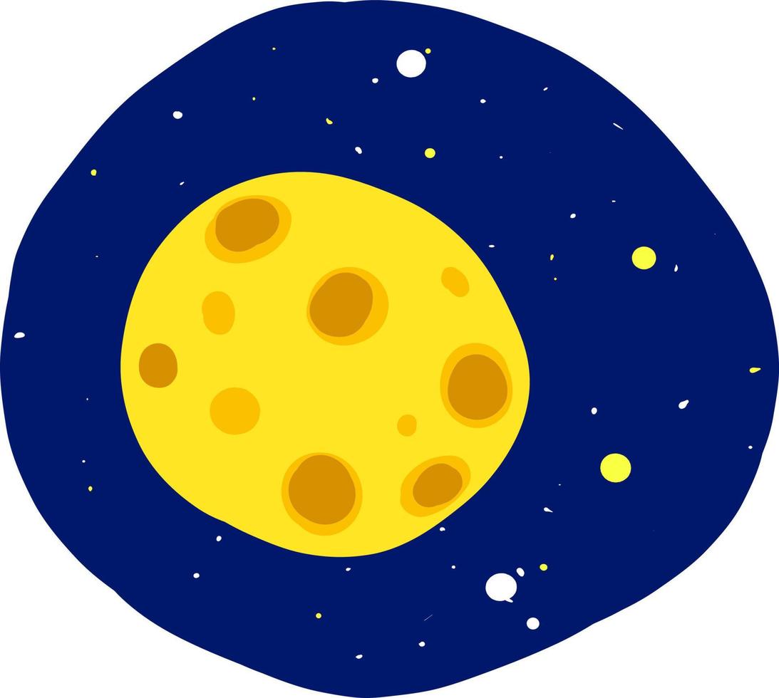 flacher Mond, Illustration, Vektor auf weißem Hintergrund.