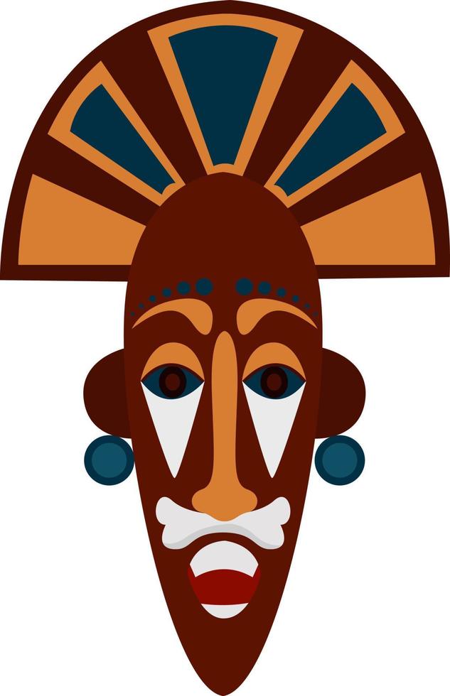Afrikanische große Maske, Illustration, Vektor auf weißem Hintergrund