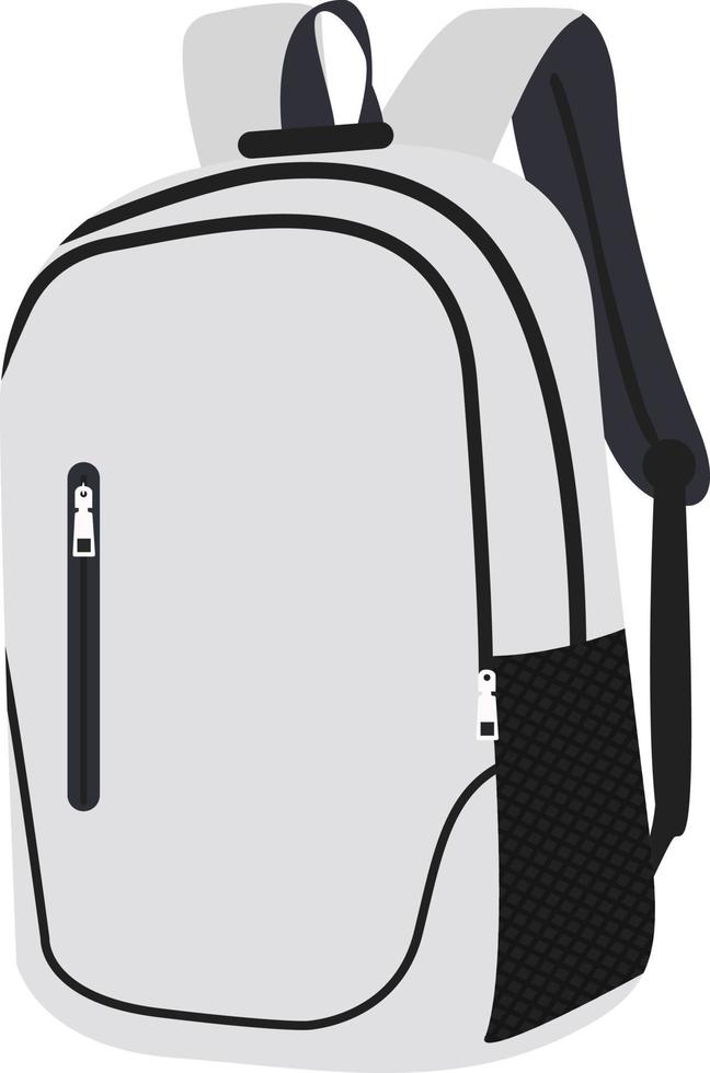 weißer Rucksack, Illustration, Vektor auf weißem Hintergrund