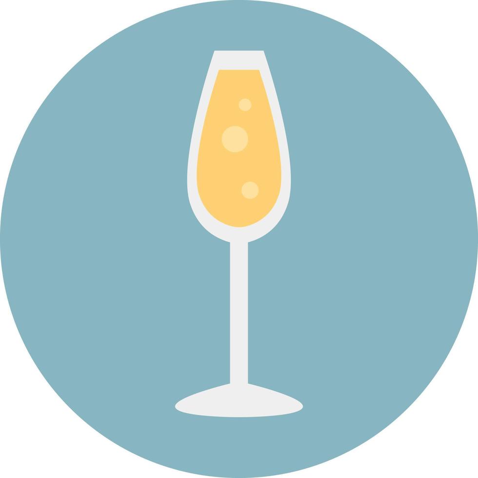 Glas Champagner, Illustration, Vektor auf weißem Hintergrund.