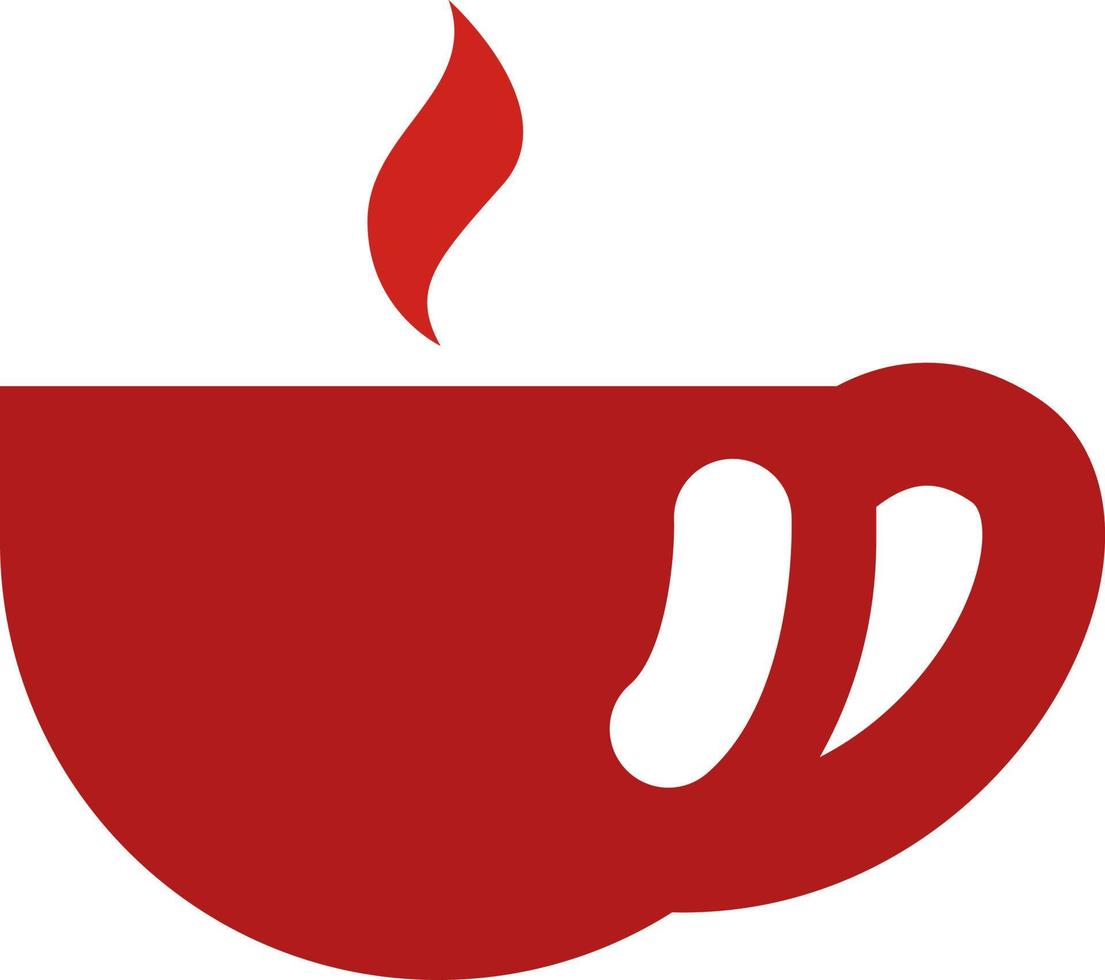 kleine rote Kaffeetasse, Illustration, Vektor auf weißem Hintergrund.