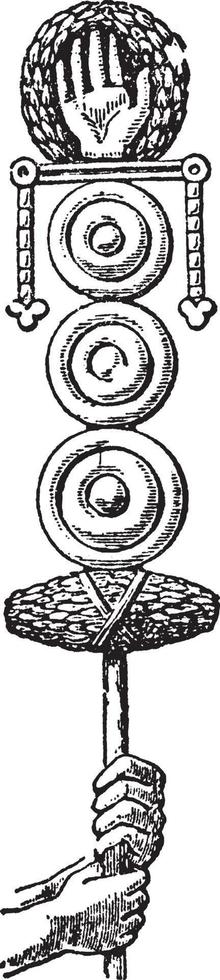 Römischer Standard war ein prominentes Symbol, das im alten Rom verwendet wurde, Vintage-Gravur. vektor