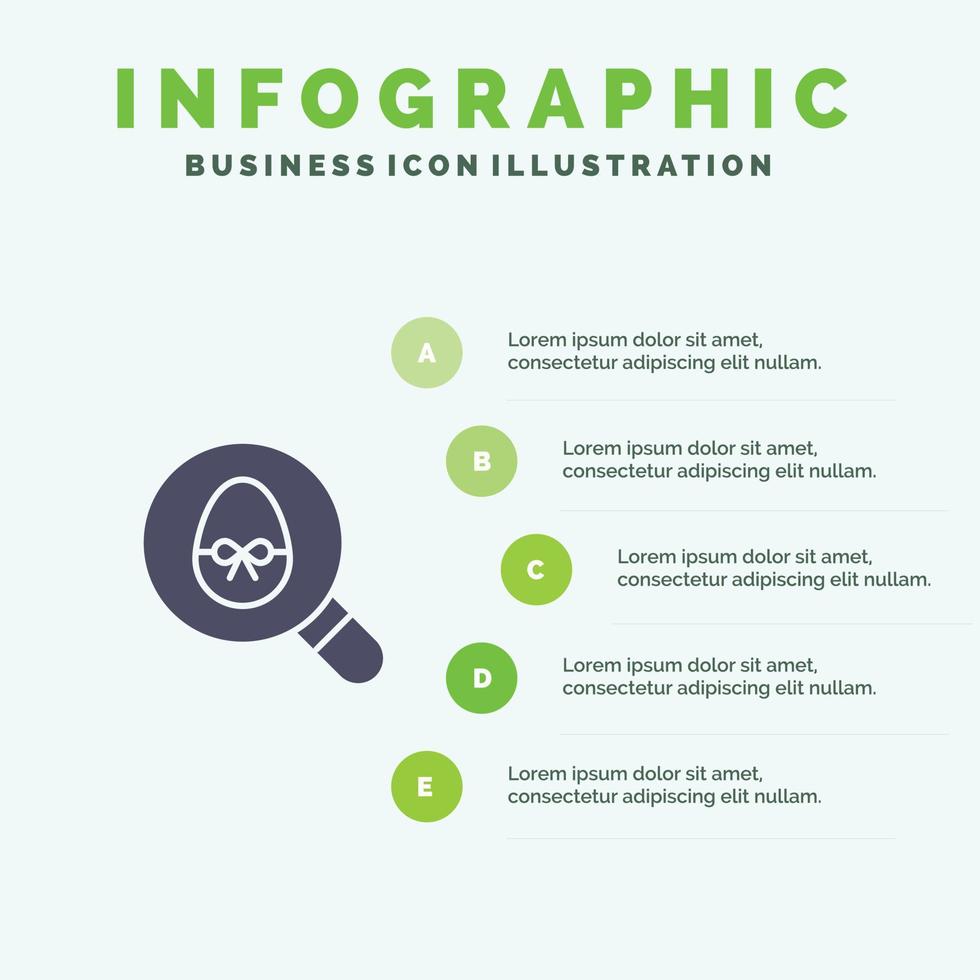 suche ei ostern urlaub solide symbol infografiken 5 schritte präsentation hintergrund vektor