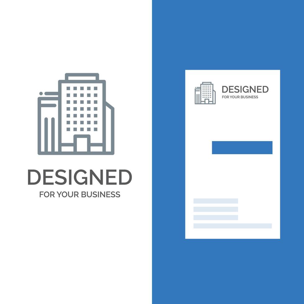 Bürogebäude Job graues Logo-Design und Visitenkartenvorlage vektor