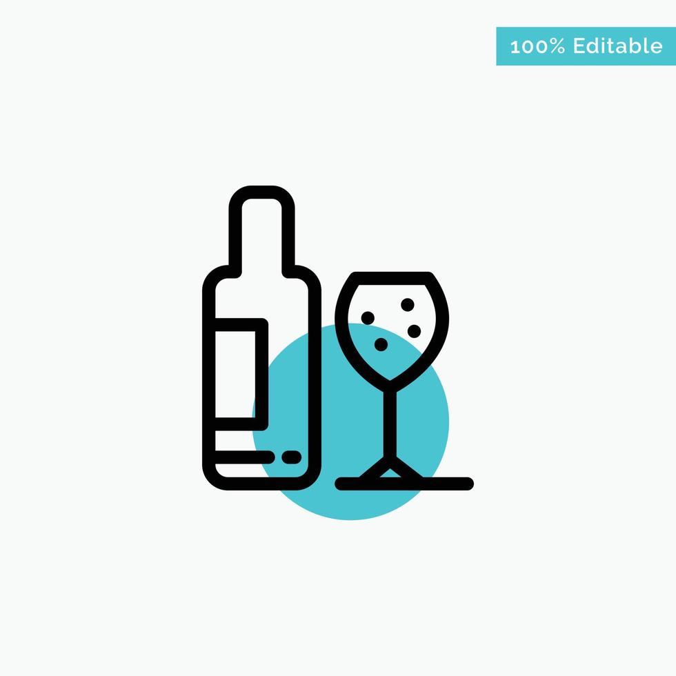 Trinkflasche Glas Liebe türkis Highlight Kreis Punkt Vektor Icon