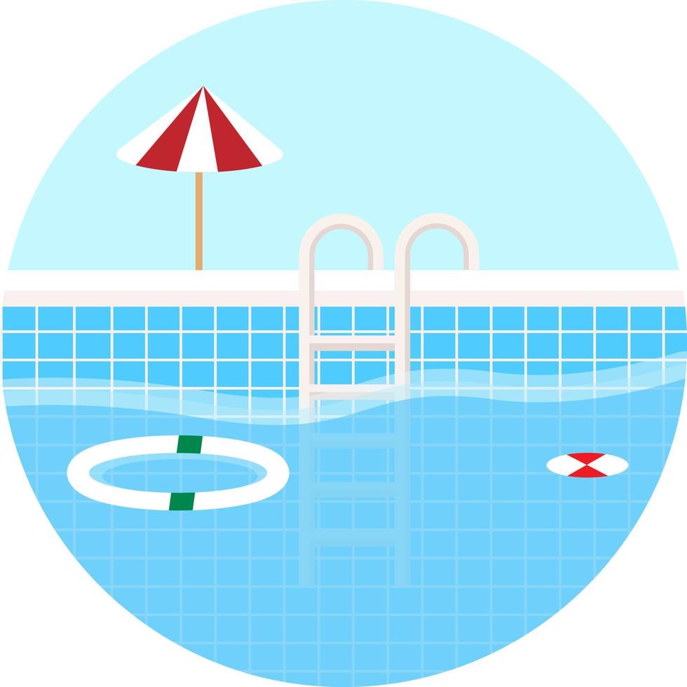 Schwimmbad, Illustration, Vektor auf weißem Hintergrund.