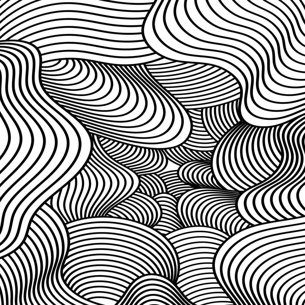3d moderne Wellenkurve abstrakter Präsentationshintergrund. Linien Schichthintergrund. abstrakte Streifendekoration, Muster, 3D-Vektorillustration. schwarz-weißer Hintergrund vektor