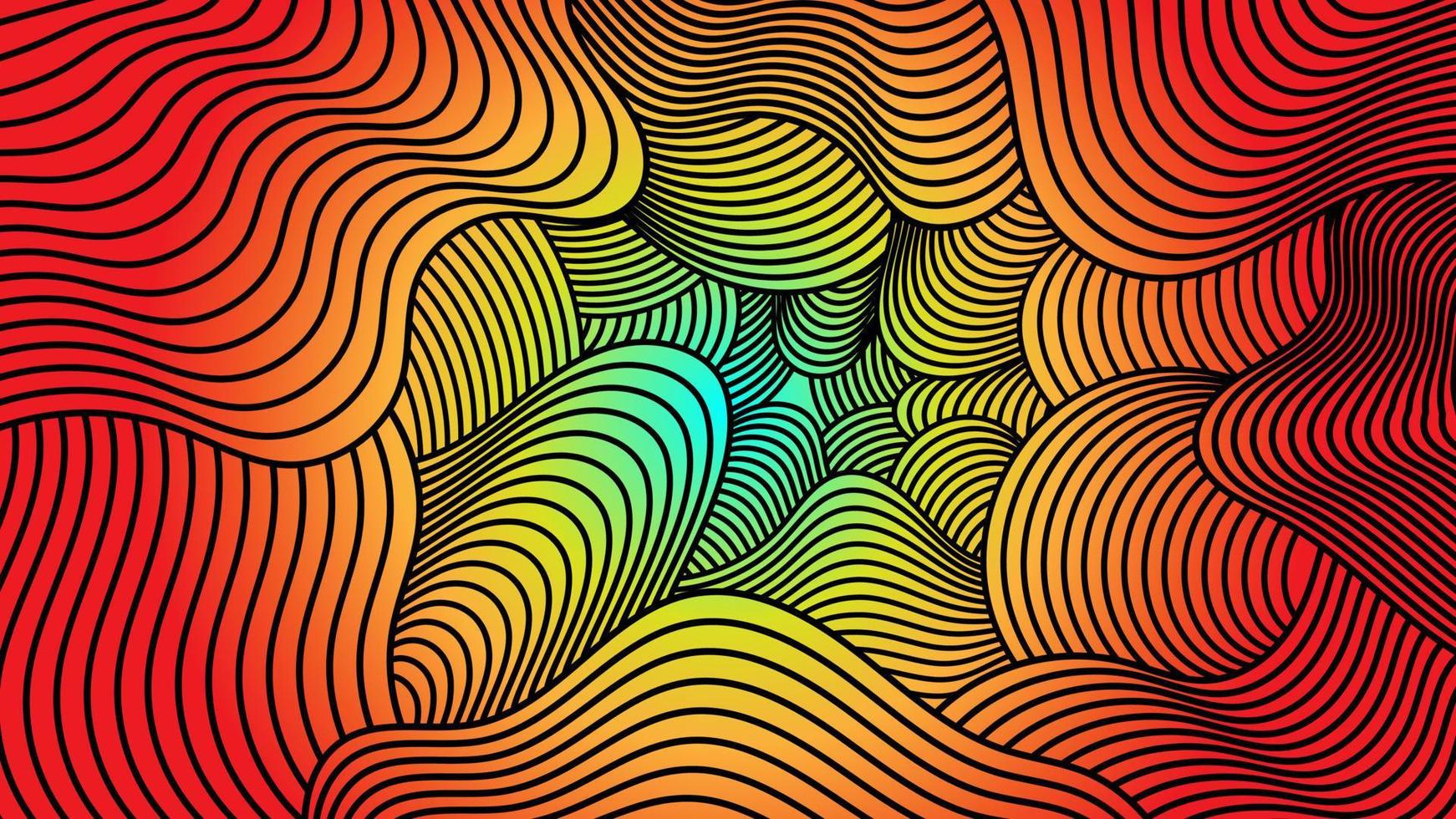 3d moderne Wellenkurve abstrakter Präsentationshintergrund. Linien Schichthintergrund. abstrakte Dekoration, Muster, rote Farbverläufe, 3D-Vektorillustration. gelb-blauer Hintergrund vektor