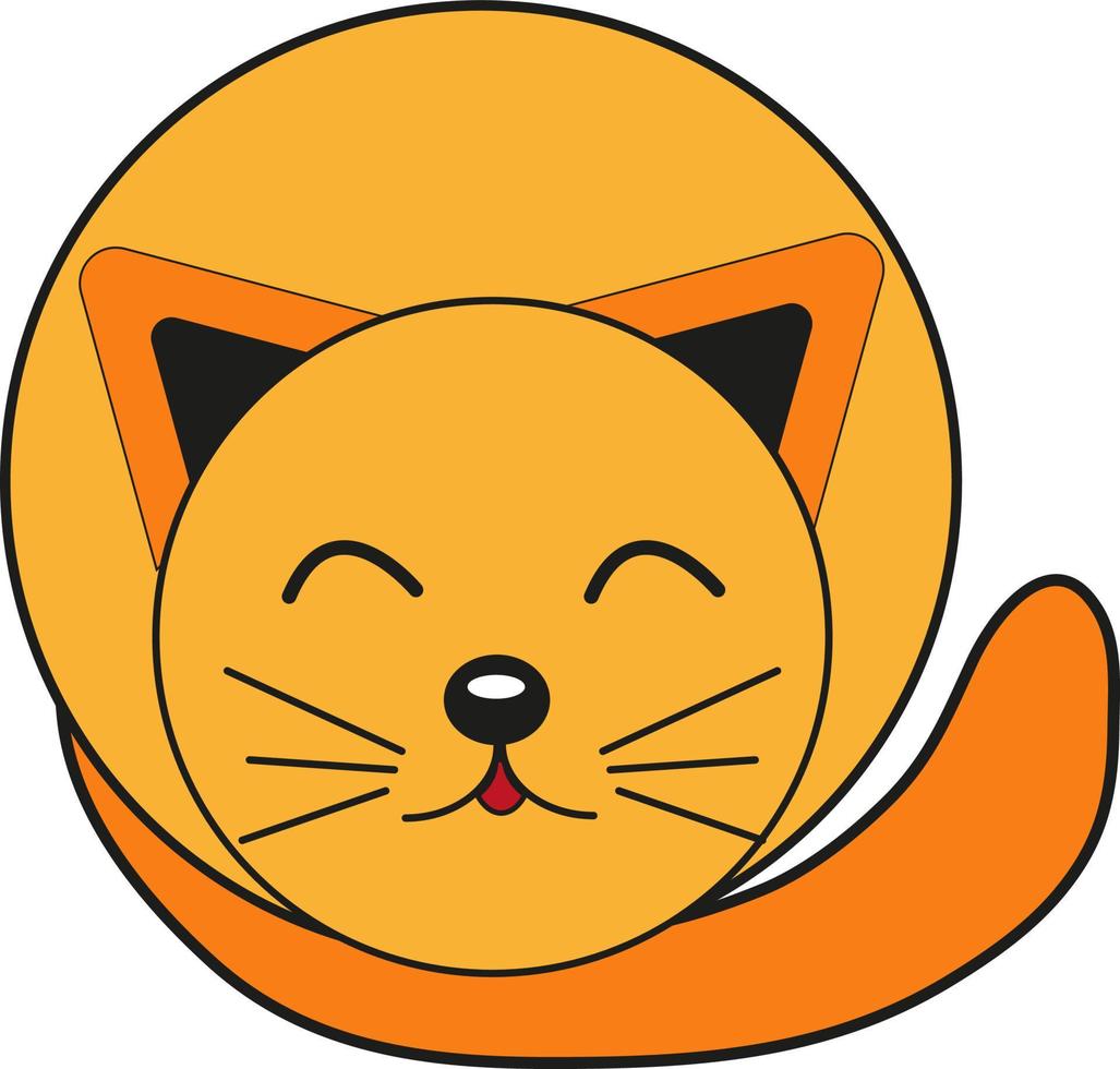 orange Katze, Illustration, Vektor auf weißem Hintergrund.