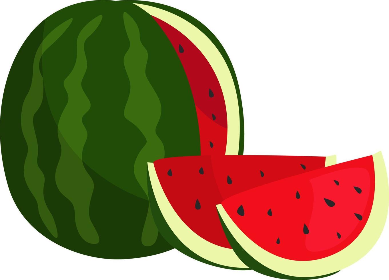 saftige Wassermelone, Illustration, Vektor auf weißem Hintergrund