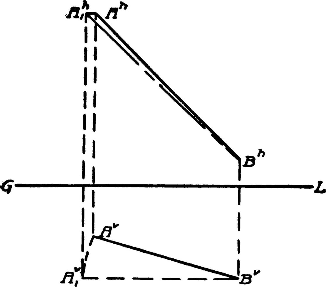 Liniensegment, Vintage-Illustration. vektor