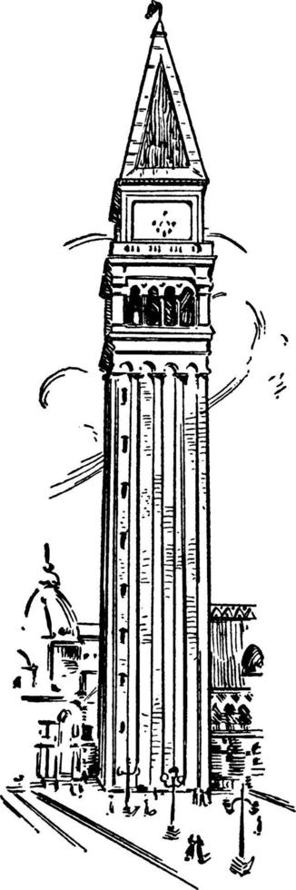 klockstapel, årgång illustration vektor