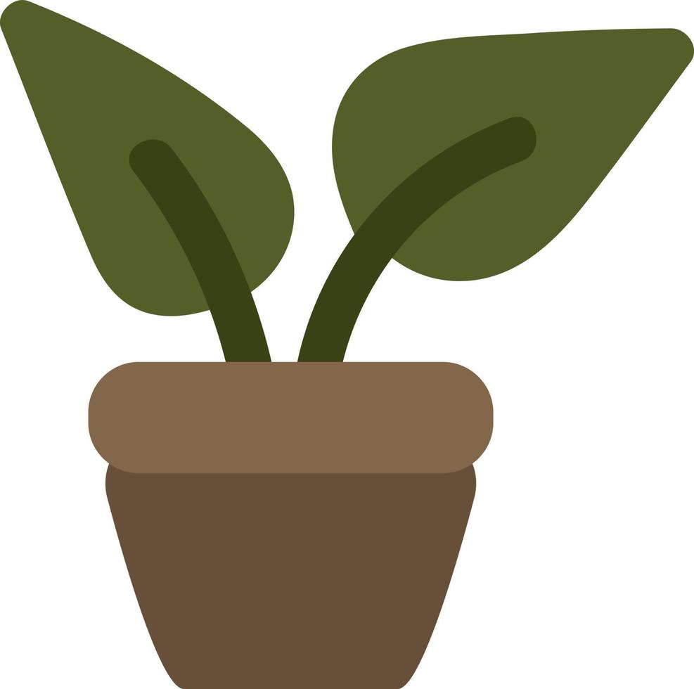grüne Pflanze im Topf, Illustration, auf weißem Hintergrund. vektor