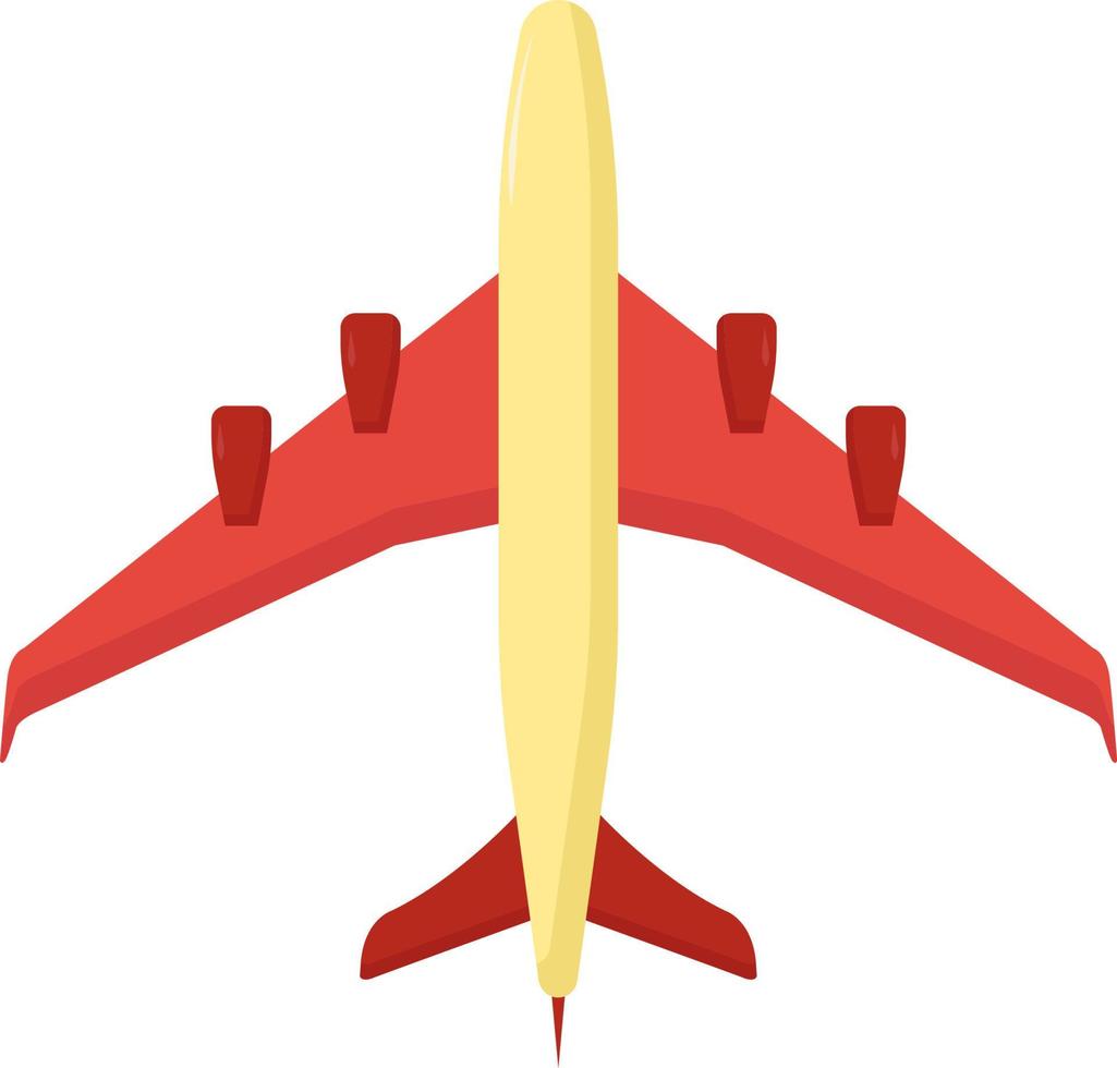 fliegendes gelbes Flugzeug, Illustration, Vektor auf weißem Hintergrund.