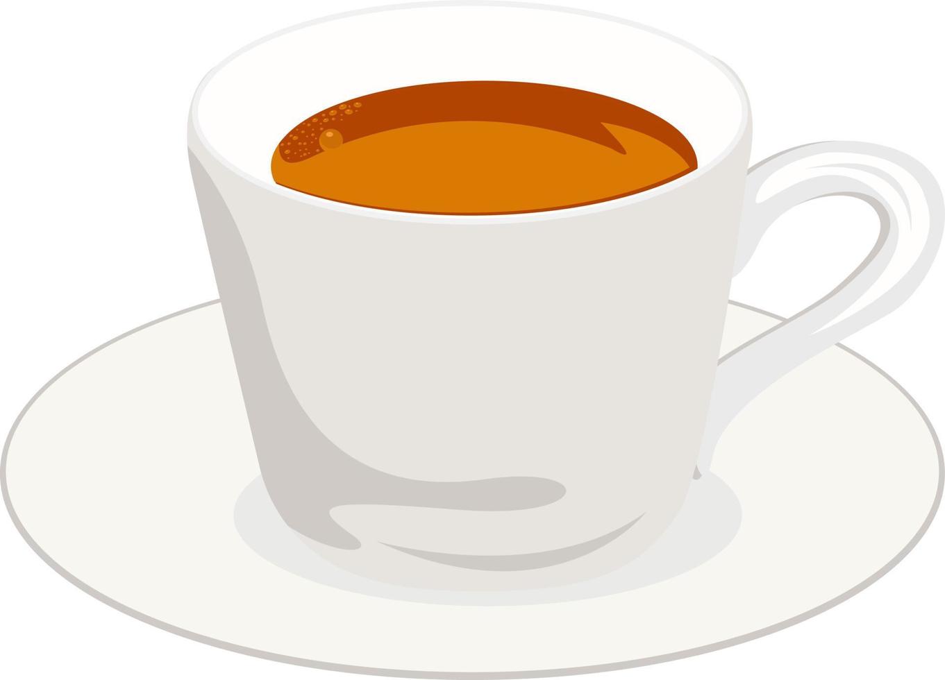 weiße Teetasse, Illustration, Vektor auf weißem Hintergrund