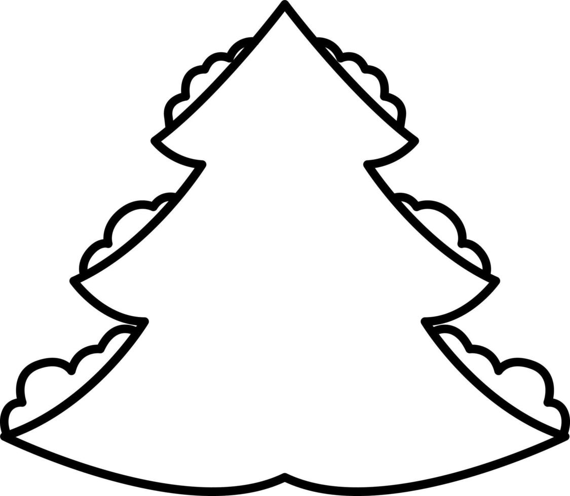 Weißer schneebedeckter Weihnachtsbaum, Illustration, Vektor auf weißem Hintergrund.