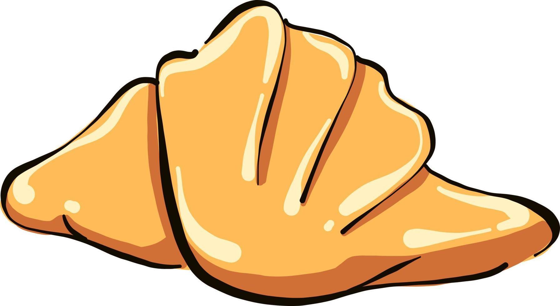 gul croissant , illustration, vektor på vit bakgrund