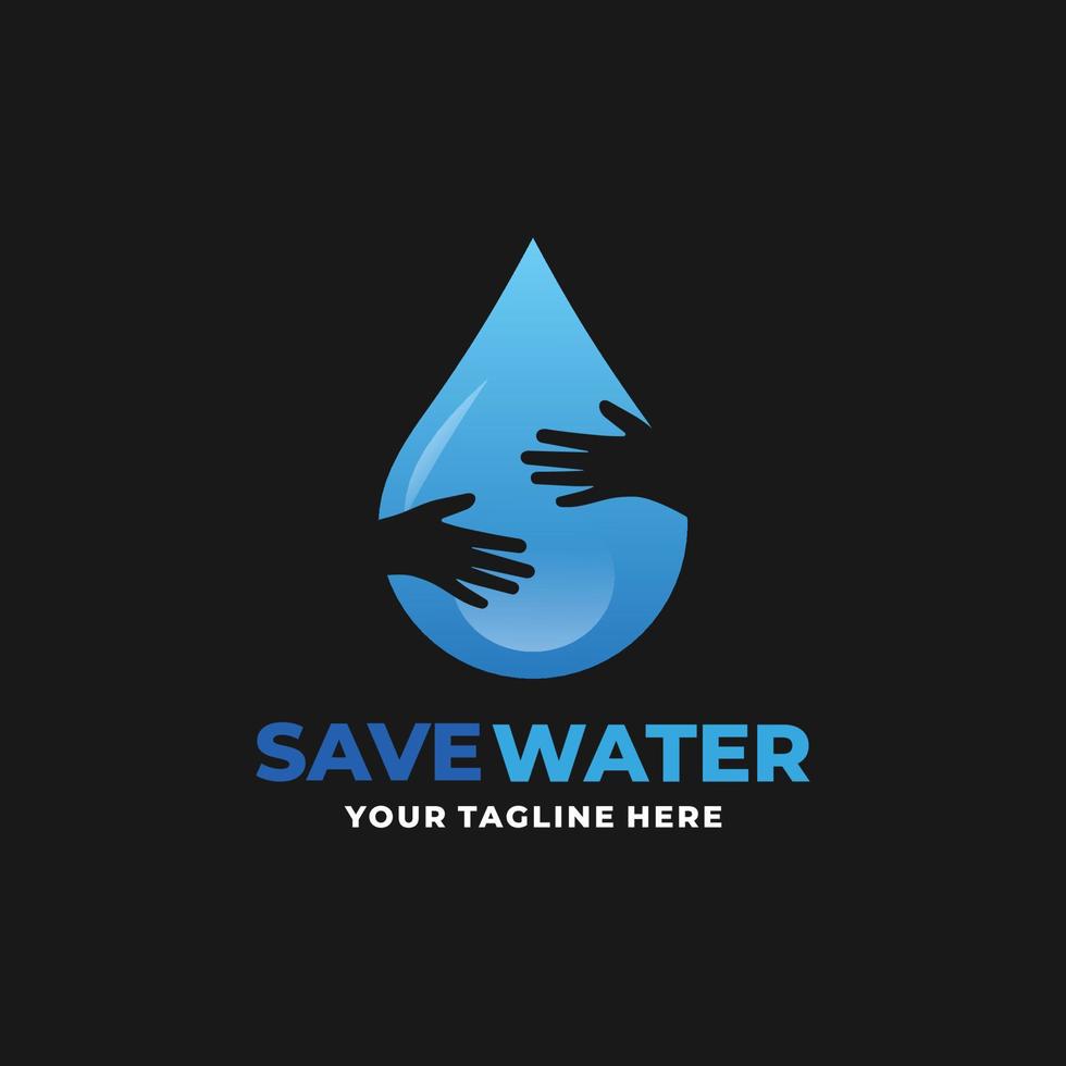 spara vatten logotyp. vatten vård logotyp vektor
