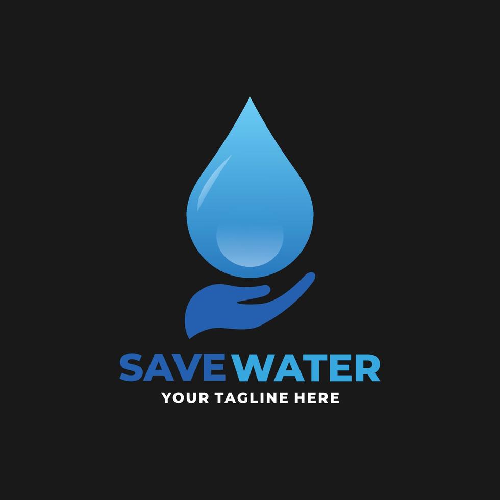 Wasser sparen-Logo. Wasserpflege-Logo vektor