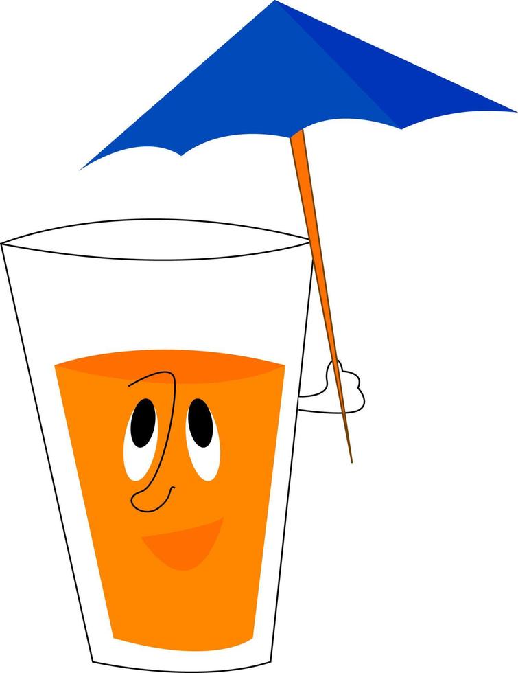 en glas av orange juice, vektor eller Färg illustration.