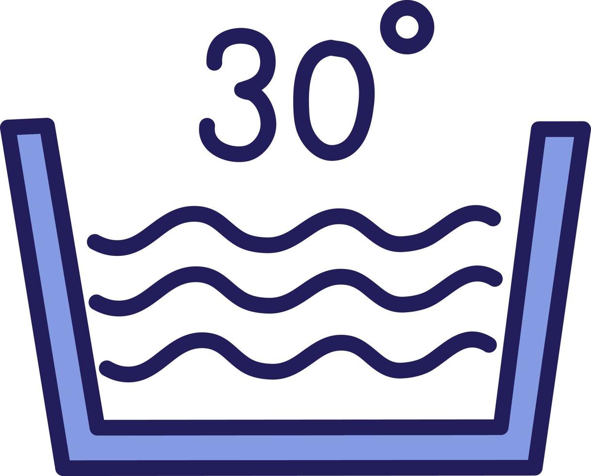 lila tvättning temperatur, illustration, vektor på en vit bakgrund.