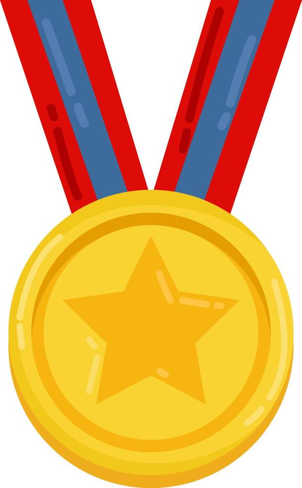 Goldene Medaille, Illustration, Vektor auf weißem Hintergrund