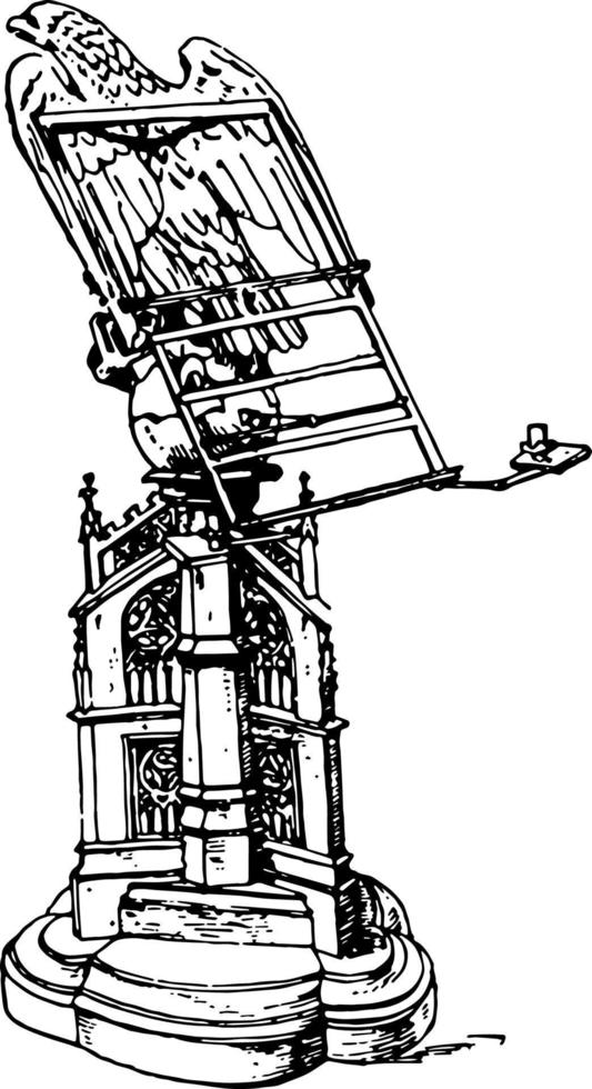 Vintage Illustration des gotischen Rednerpults. vektor