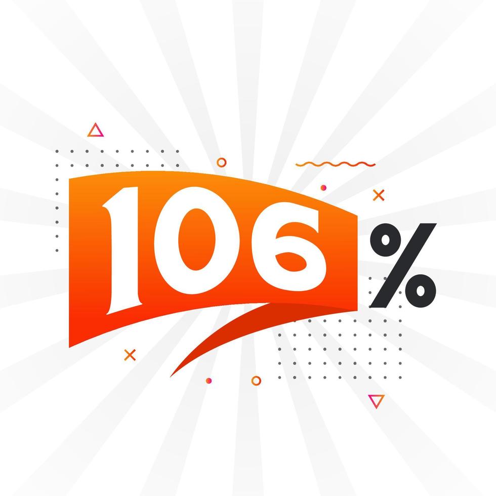 106 rabatt marknadsföring baner befordran. 106 procent försäljning PR design. vektor