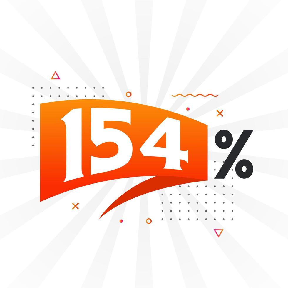 154 rabatt marknadsföring baner befordran. 154 procent försäljning PR design. vektor