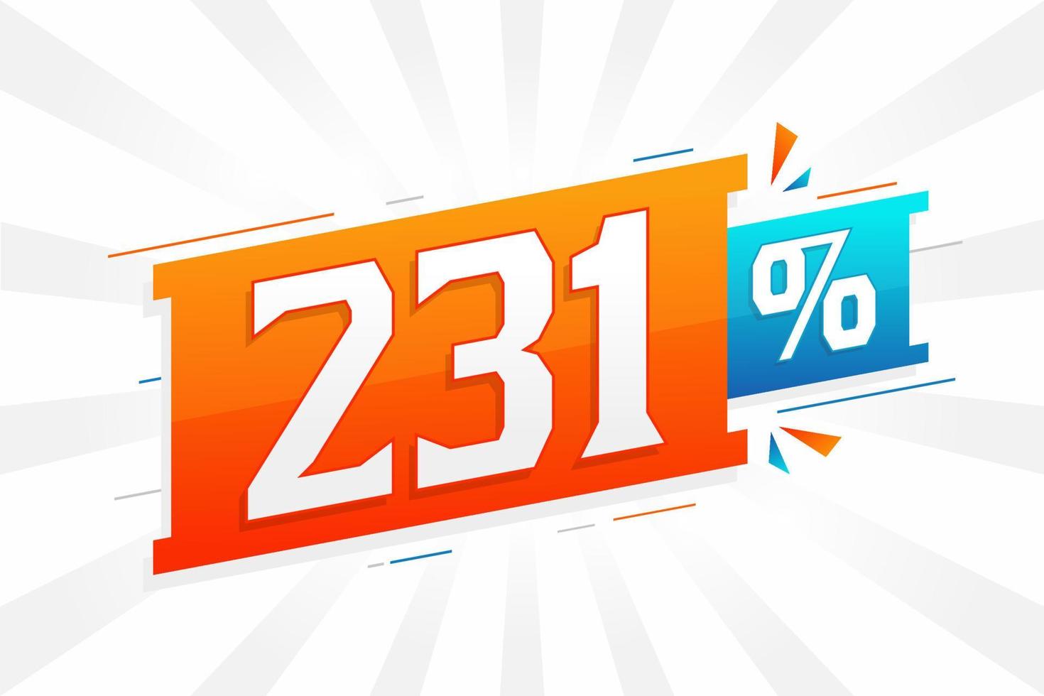231 Rabatt-Marketing-Banner-Promotion. 231 Prozent verkaufsförderndes Design. vektor