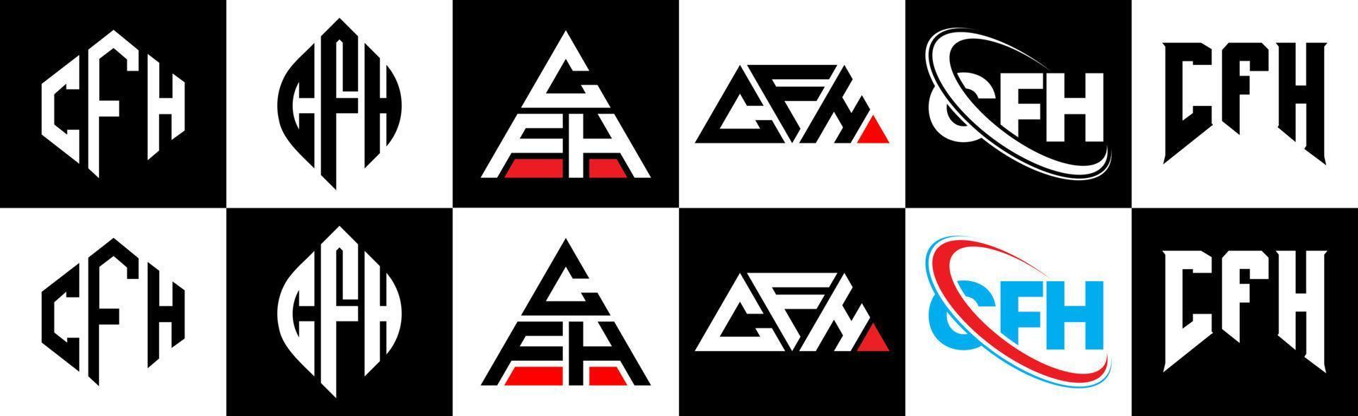 jfr brev logotyp design i sex stil. jfr polygon, cirkel, triangel, sexhörning, platt och enkel stil med svart och vit Färg variation brev logotyp uppsättning i ett rittavla. jfr minimalistisk och klassisk logotyp vektor