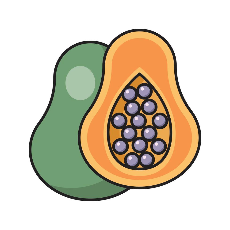 papaya-vektorillustration auf einem hintergrund. hochwertige symbole. vektorikonen für konzept und grafikdesign. vektor