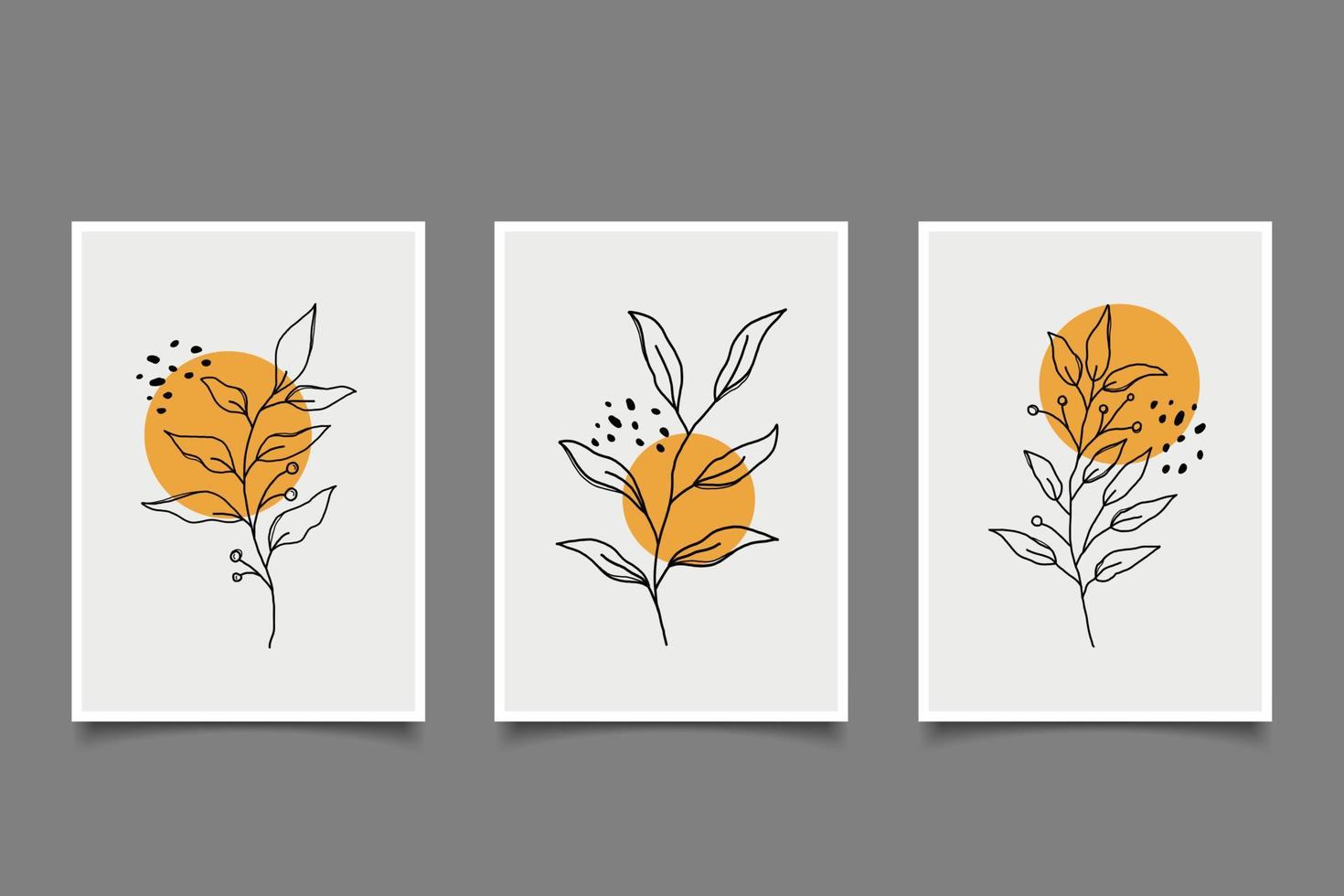 minimalistisk organisk växt boho affisch design illustration, botanisk porträtt affisch vektor