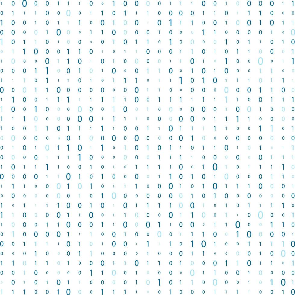 Zahlen auf weißem Hintergrund. Binärcode. Datenstrom. Matrix. vektor