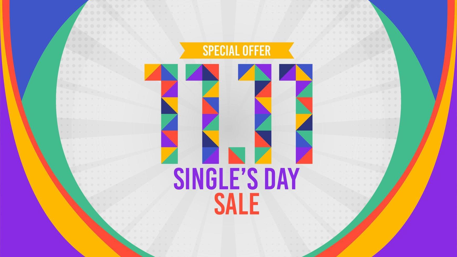 11.11 Singles Day Sale, Shopping Day Sale Vektor Hintergrund Illustration für Banner, Poster, Social Media Feed