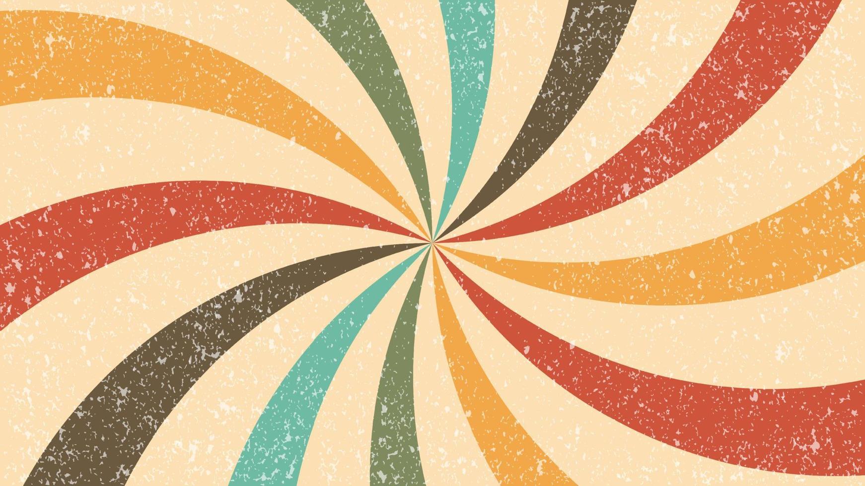 Sunburst Retro-Farben Hintergrund, Vintage-Hintergrund zum Malen von Innenabdeckungstapeten mit Grunge-Textur, abstrakter geometrischer Hintergrund vektor